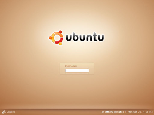 Interface de connexion - Ubuntu